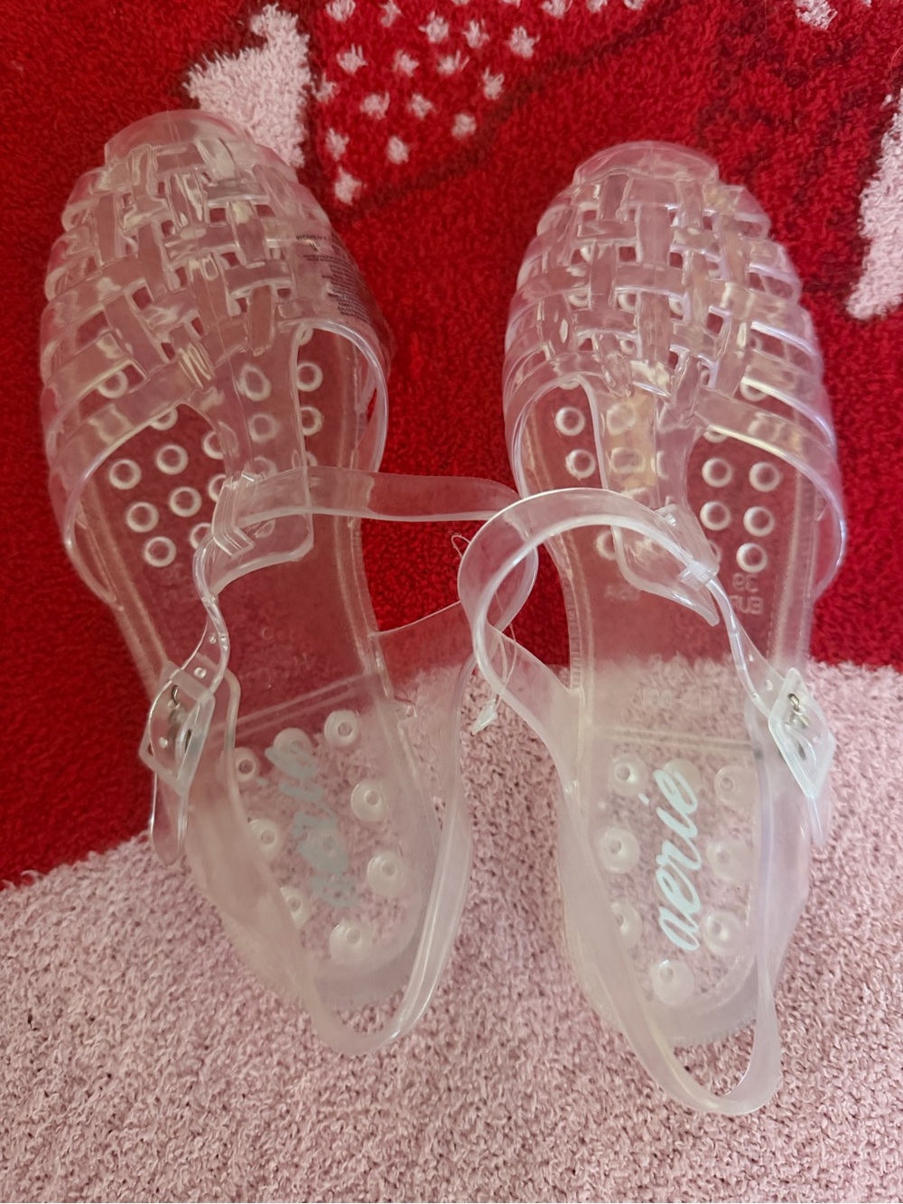 aerie Clear Jelly Sandals - Transparent